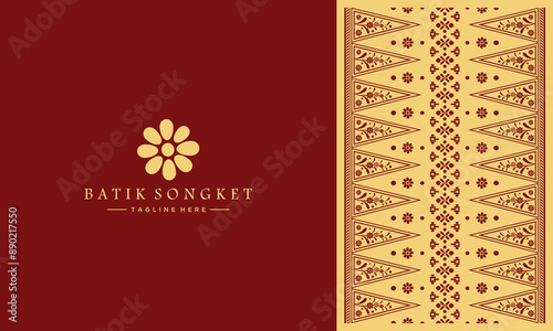 simple logo and batik songket pattern art design.eps photo