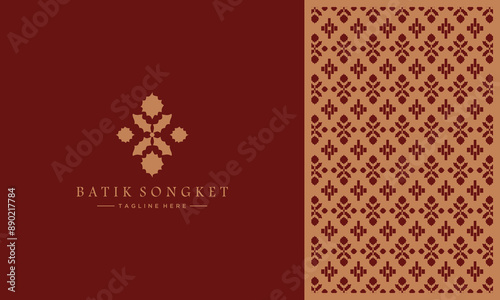 simple luxury logo and batik songket pattern art design