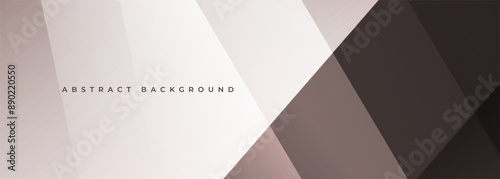 Beige and brown modern abstract wide banner with geometric shapes. Abstract business corporate presentation background. Vector illustration