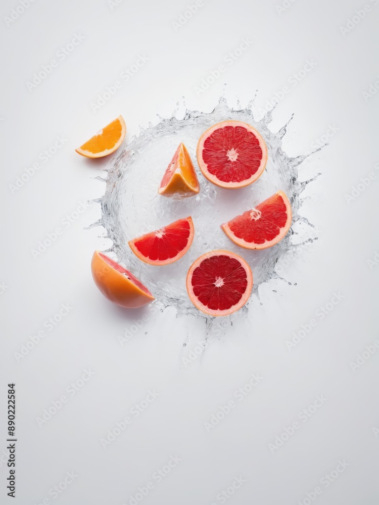 Healthy Grapefruit Section Isolated on White for Tropical Juice Healthy Grapefruit Section Isolated on White for Tropical Juice