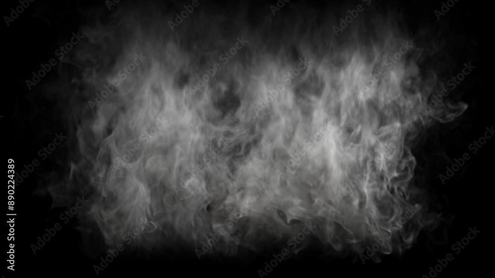 20 Seconds Smoke Simulation on Black Background: Realistic and Dramatic Visual Effects for Cinematic Use.