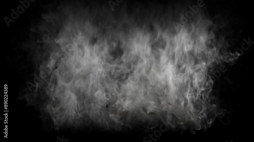 20 Seconds Smoke Simulation on Black Background: Realistic and Dramatic Visual Effects for Cinematic Use.