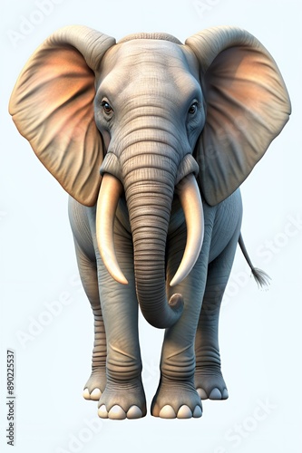 Wallpaper Mural elephant in 3d cartoon style isolated on white background Torontodigital.ca