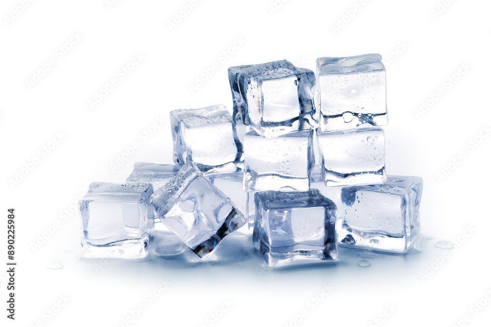 Pile of ice cubes isolated on white background, Artificial acrylic ice cubes Pile of ice cubes isolated on white background, Artificial acrylic ice cubes