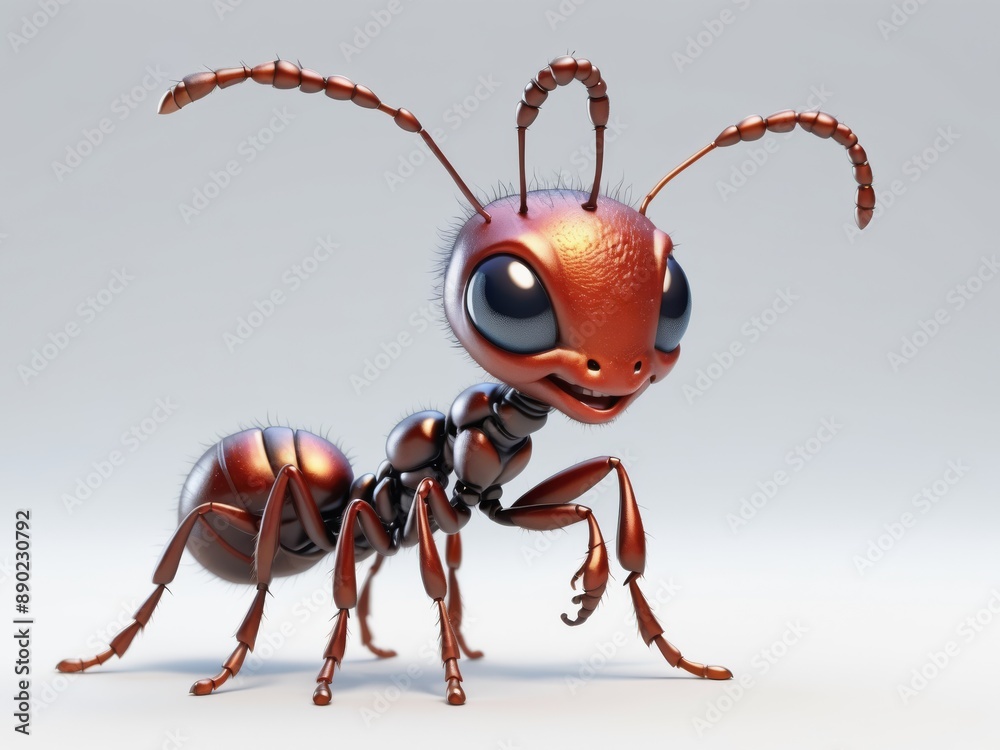 3D illustration of cute ant isolated on white background 3D illustration of cute ant isolated on white background