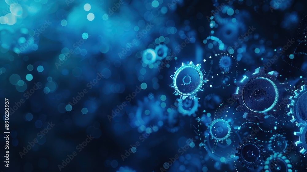 Abstract Gear Design in Blue Abstract Gear Design in Blue