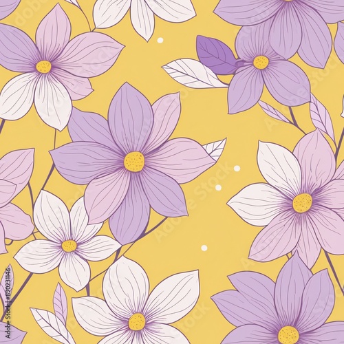 Adorable Pastel Floral Garden Seamless Pattern