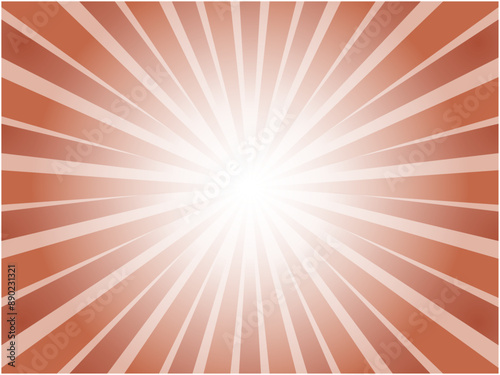 太陽光線がまぶしいレトロイメージの集中線背景素材_レッド