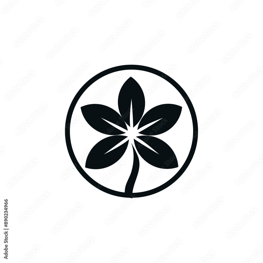 Flower icon silhouette ,vector botanical style logo with white background.minimalist flower plant. Flower icon silhouette ,vector botanical style logo with white background.minimalist flower plant.