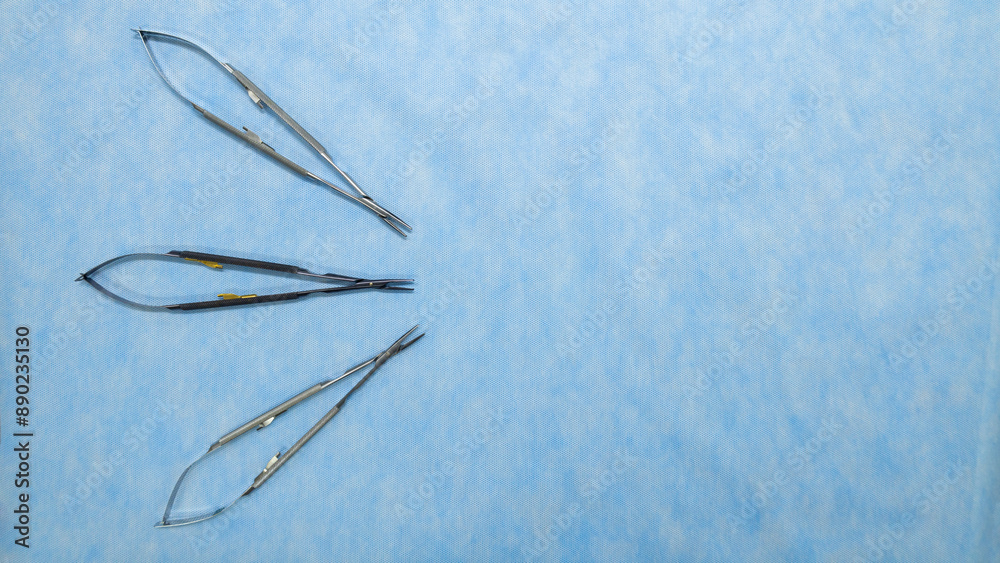 Micro Needle Holders are instruments that surgeons use to grasp and handle needles when they suture wounds. Medical instruments used in the operating room. Micro Needle Holders are instruments that surgeons use to grasp and handle needles when they suture wounds. Medical instruments used in the operating room.