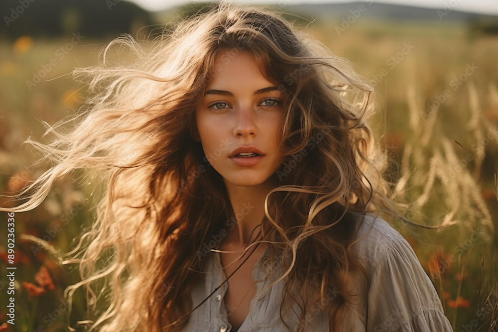 Portrait of calm happy smiling free woman with closed eyes Portrait of calm happy smiling free woman with closed eyes