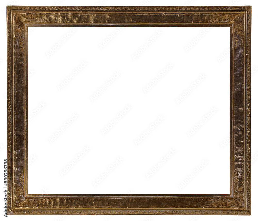 Antique picture frame on a transparent background, in PNG format. Antique picture frame on a transparent background, in PNG format.