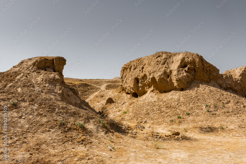 Ruins of Ancient Panjakent, old settlement in Tajikistan