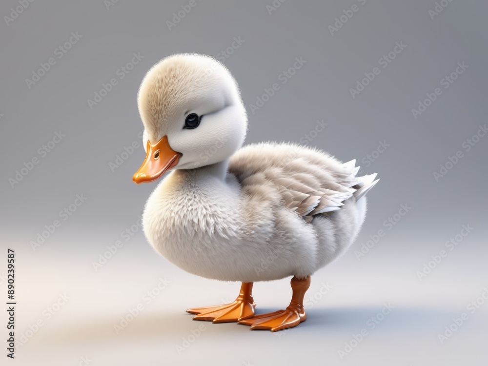 3D illustration of cute duck isolated on white background 3D illustration of cute duck isolated on white background