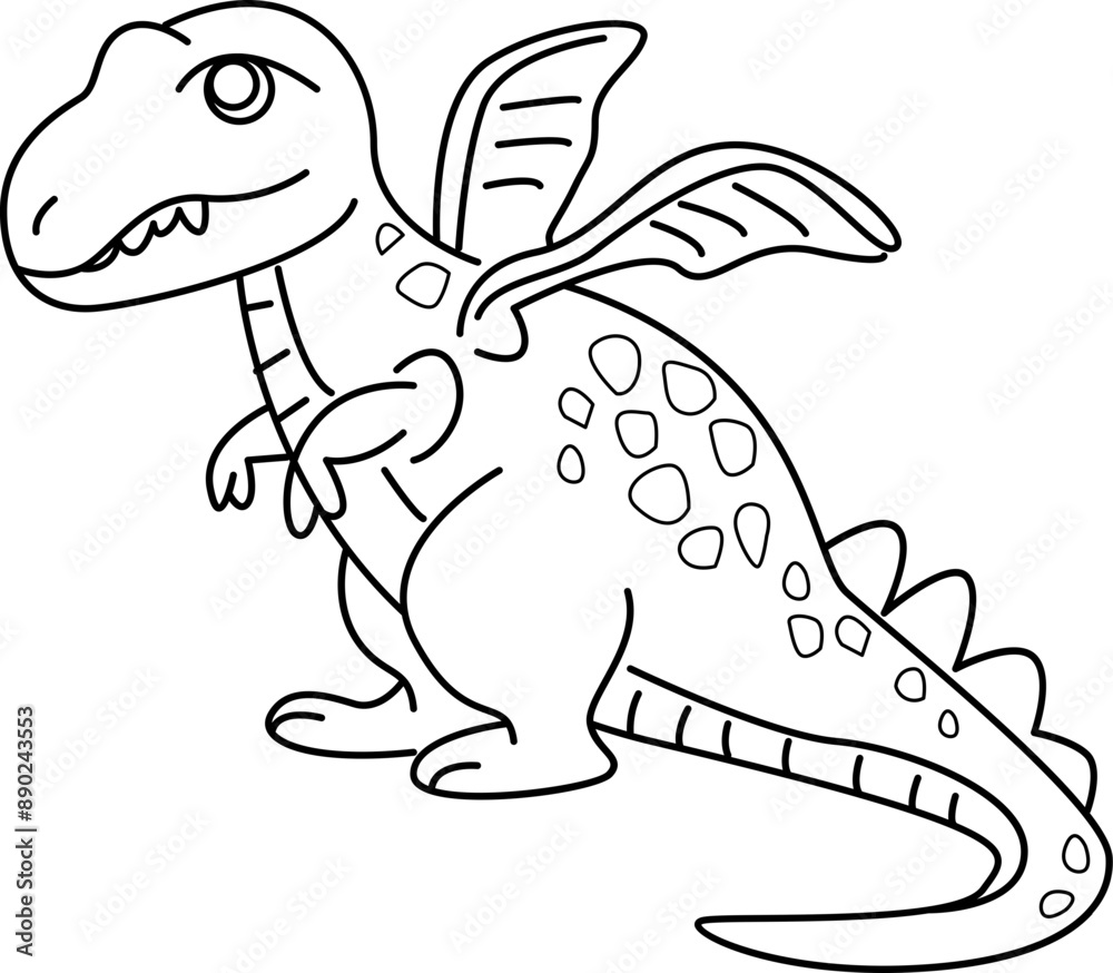 Dinosaurs cartoon, doodle line art Dinosaurs cartoon, doodle line art