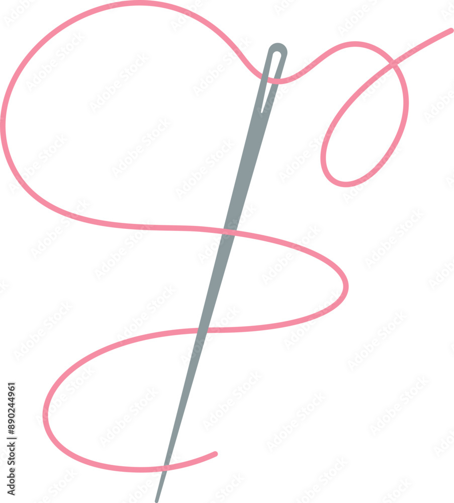 Sewing needle and thread icon, vector dressmaking tool element, doodle sewing decoration object, cartoon fashion accessories design, flat tailor craft supplies illustration, Sewing needle and thread icon, vector dressmaking tool element, doodle sewing decoration object, cartoon fashion accessories design, flat tailor craft supplies illustration,