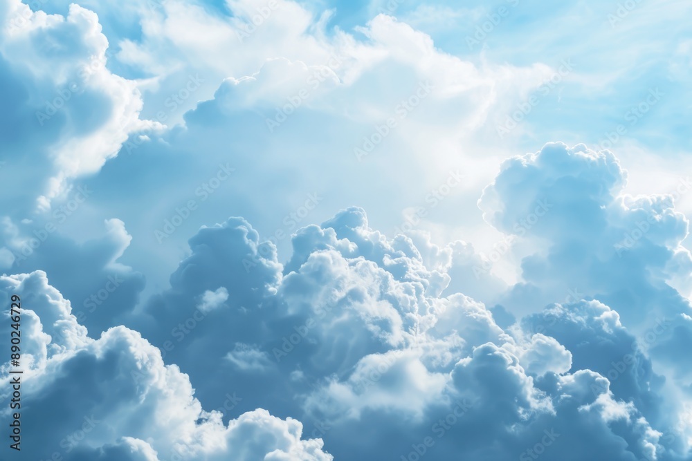 Sky With Light Clouds. Beautiful Blue Sky with White Fluffy Clouds Sky With Light Clouds. Beautiful Blue Sky with White Fluffy Clouds