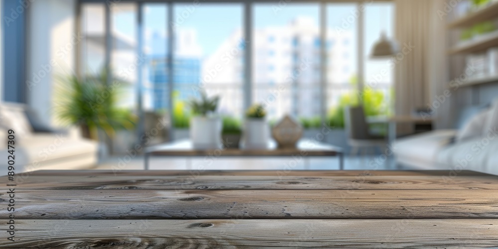 Wooden Tabletop In A Modern Living Room Wooden Tabletop In A Modern Living Room