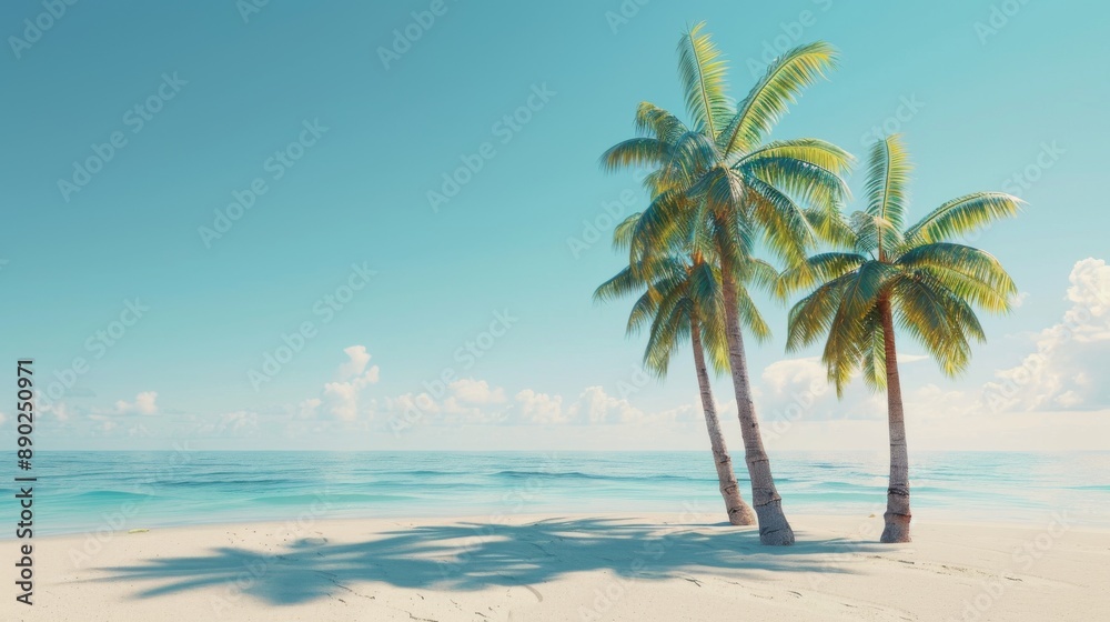 Palm Trees on an Empty Tropical Beach Palm Trees on an Empty Tropical Beach