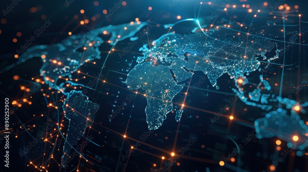 Global Network, Digital Connectivity, Digital World Global Network, Digital Connectivity, Digital World