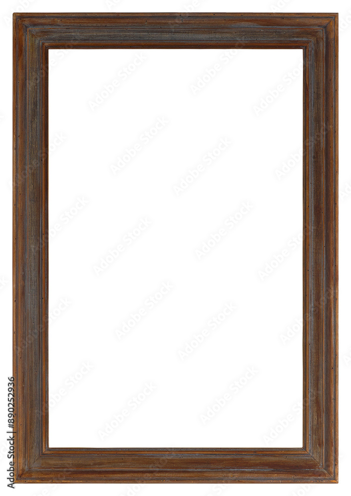 Dark varnished old picture frame. In PNG format on a transparent background. Dark varnished old picture frame. In PNG format on a transparent background.