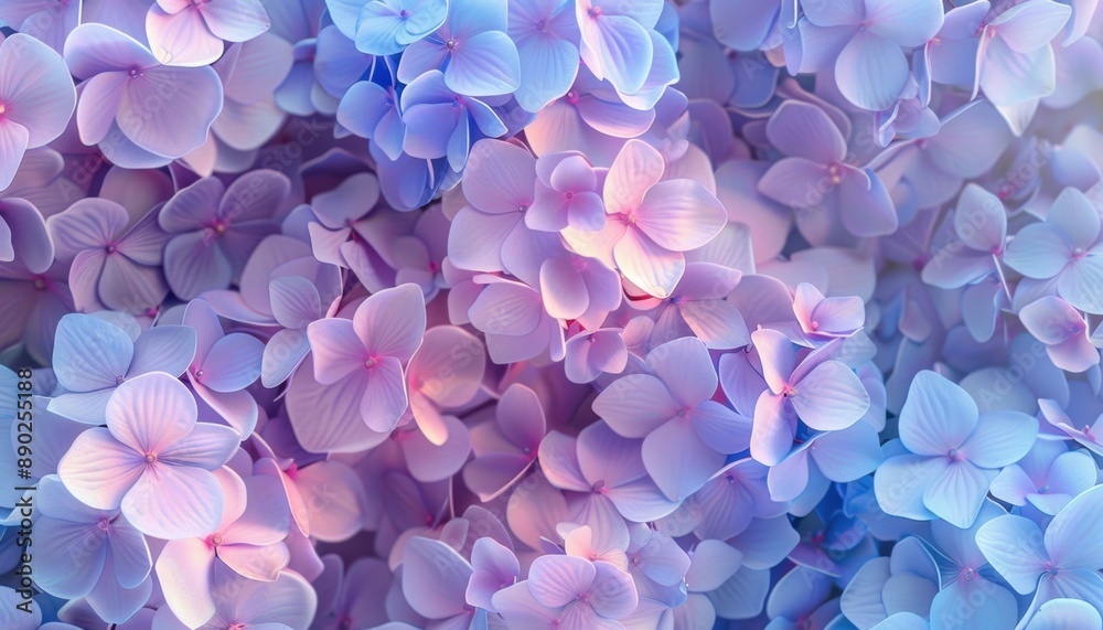 Close Up of Purple and Blue Hydrangea Flowers in Bloom Close Up of Purple and Blue Hydrangea Flowers in Bloom