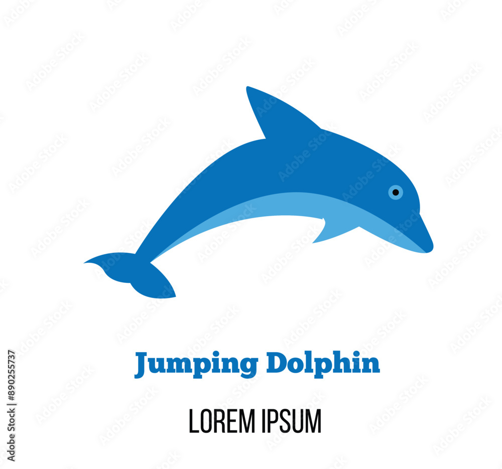 Dolphin Jumping out of Water. Animals and wildlife concept vector Dolphin Jumping out of Water. Animals and wildlife concept vector