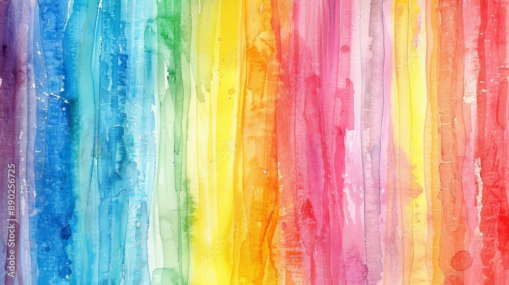 Abstract Watercolor Rainbow Stripes