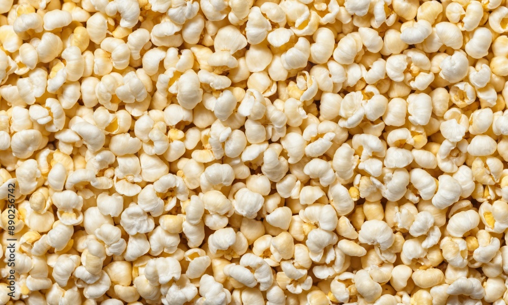A texture of white popcorn kernels A texture of white popcorn kernels