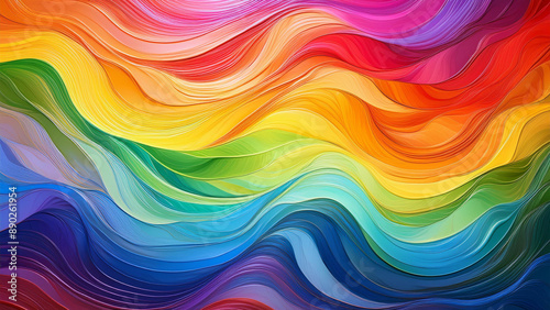 Delicate colorful rainbow LGBT wallpaper with wavy texture, beautiful 4K desktop wallpaper © Igor