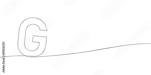 A single line drawing of a letter g. Continuous line alphabet symbol icon. One line icon. Vector illustration.