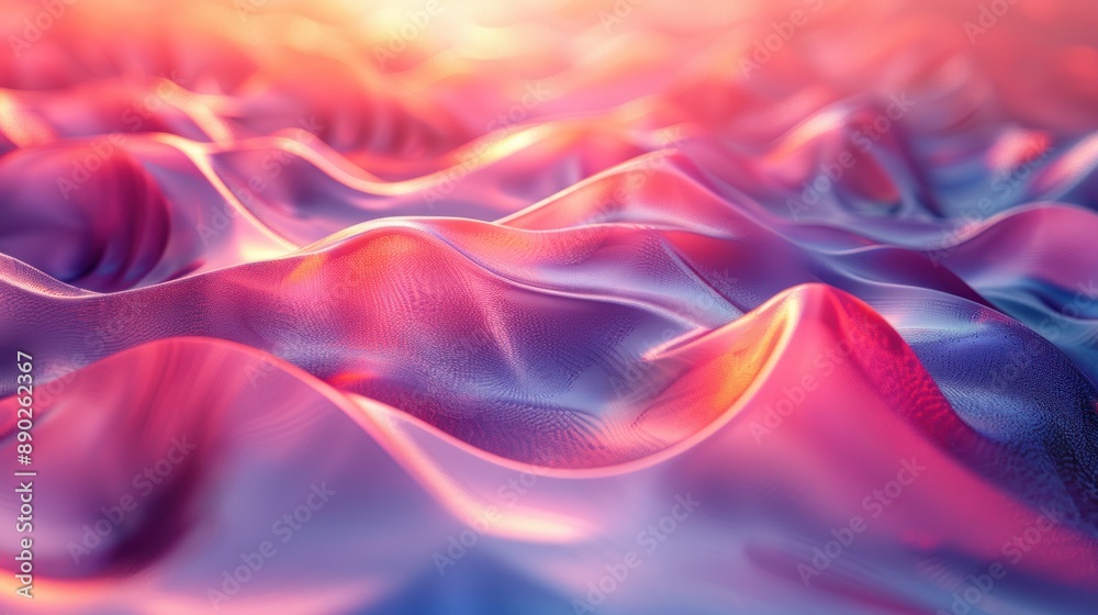 Fototapeta premium Abstract Pink and Blue Wavy Surface