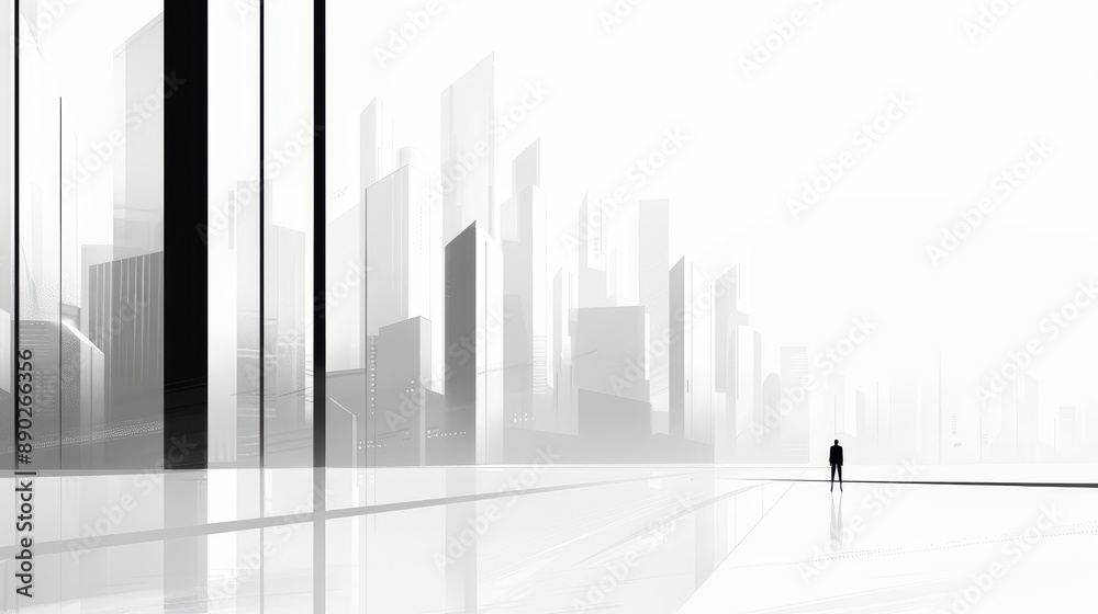 Concept art sketch of a futuristic cityscape, with towering buildings and advanced technology, rendered in monochromatic tones Concept art sketch of a futuristic cityscape, with towering buildings and advanced technology, rendered in monochromatic tones