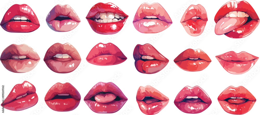 glossy lips watercolor clipart glossy lips watercolor clipart