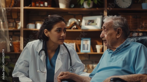 The doctor with elderly patient photo