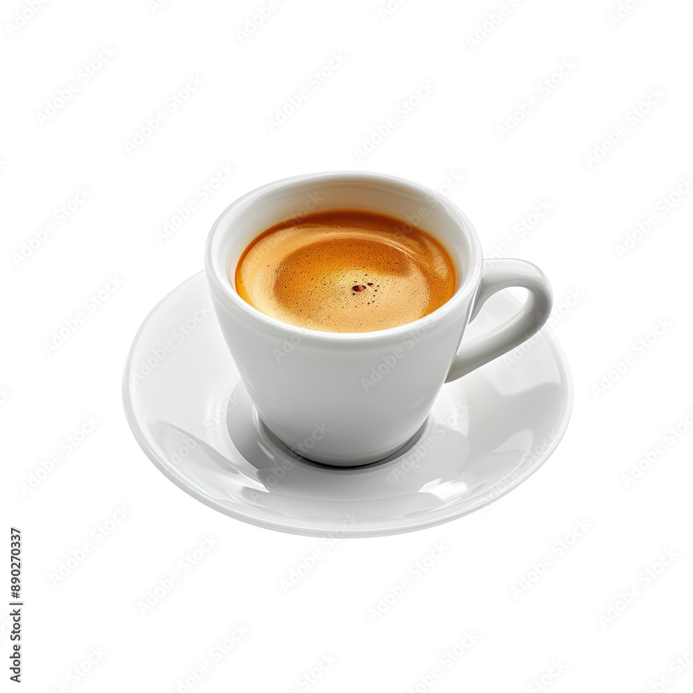 Highly realistic advertising photo of a small cup of espresso coffee isolated on transparent background Highly realistic advertising photo of a small cup of espresso coffee isolated on transparent background