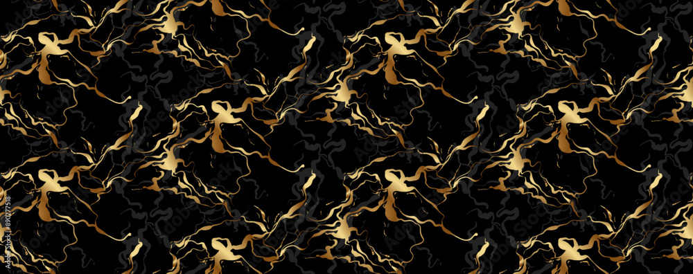 Seamless marble pattern. Golden abstract background