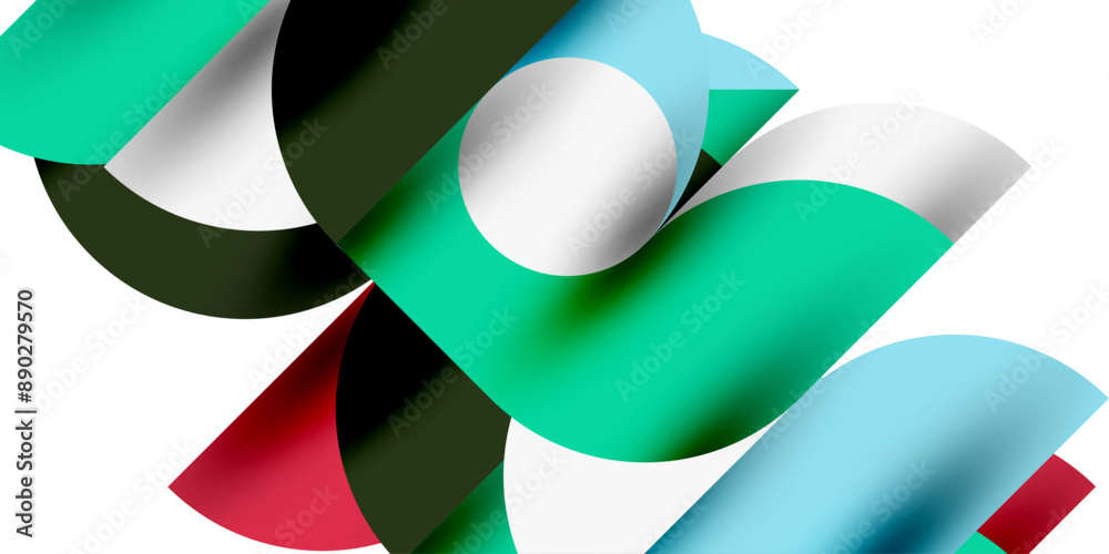 Shadow effect shiny circles and round triangles geometric modern art. Vector Illustration For Wallpaper, Banner, Background, Card, Book Illustration, landing page Shadow effect shiny circles and round triangles geometric modern art. Vector Illustration For Wallpaper, Banner, Background, Card, Book Illustration, landing page