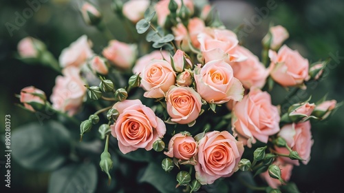 Pink roses bouquet background