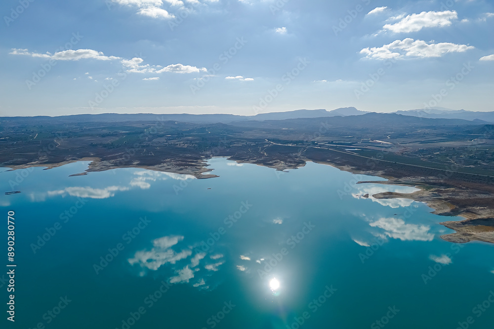 Aerial view of the Pedrera reservoir, Orihuela, Alicante Aerial view of the Pedrera reservoir, Orihuela, Alicante