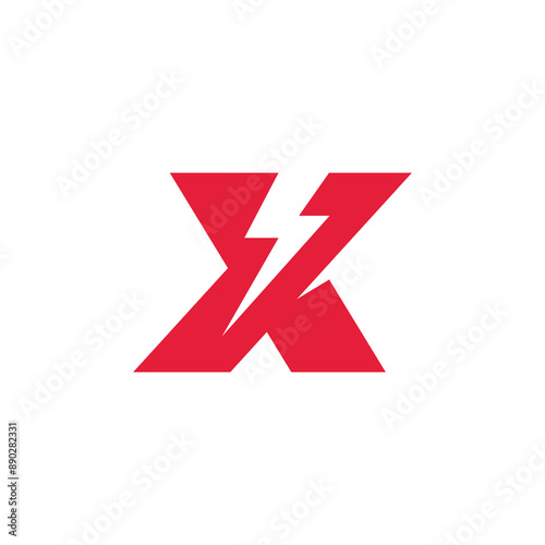 Letter X logo Flash Thunder Voltage vector template