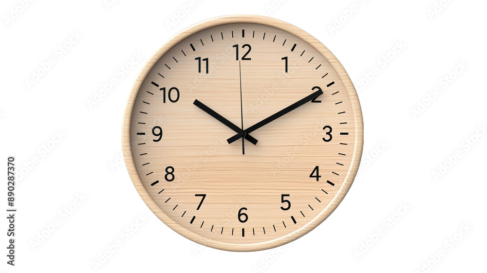 Round wall quartz clock isolated on a transparent background, png Round wall quartz clock isolated on a transparent background, png