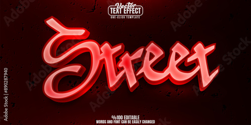 Graffiti editable text effect, customizable street and urban 3d font style