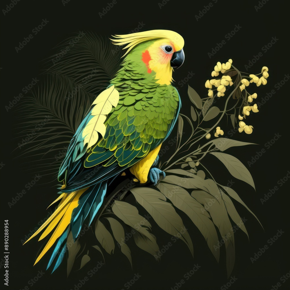 Fototapeta premium Exotic bird logo design for business brands. AI generated