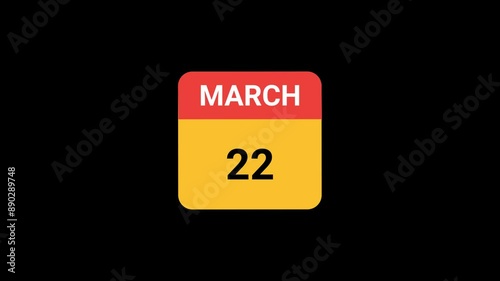 22th March Date Animation photo