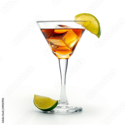 Elegant cocktail isolated on white background.