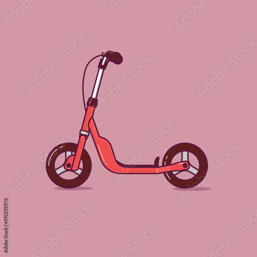 e-scooter on a pink background. Flat style vector illustration