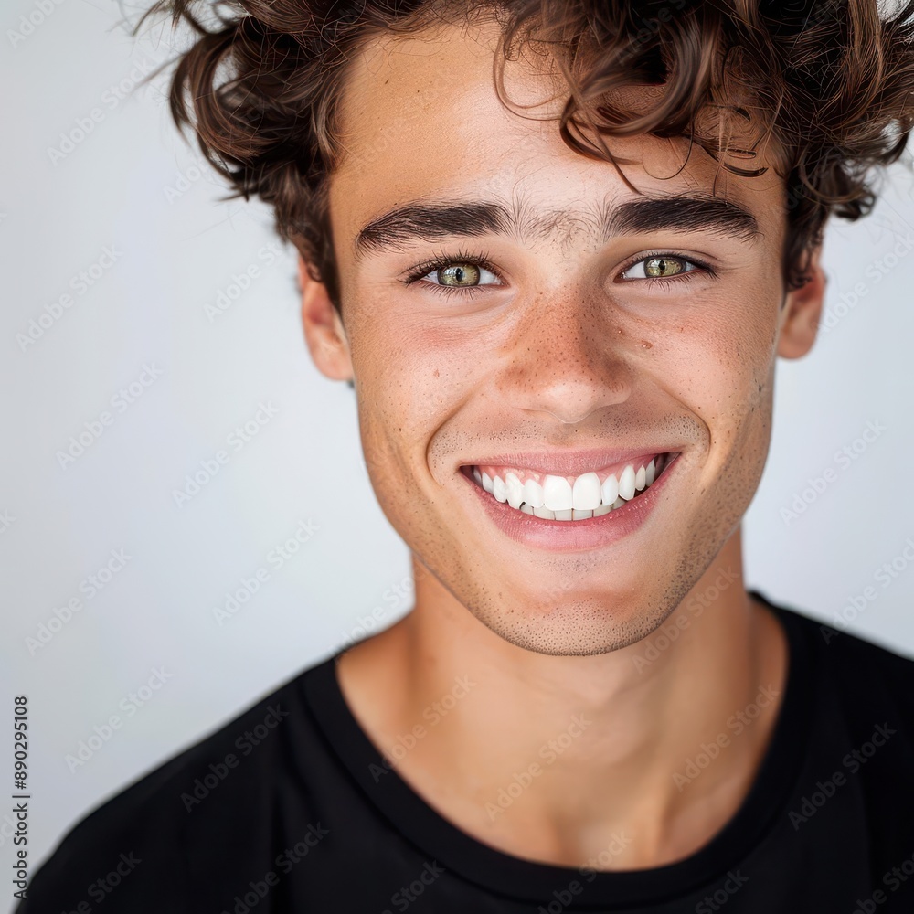 charismatic young man with dazzling smile against pure white backdrop perfect teeth gleaming in professional studio lighting charismatic young man with dazzling smile against pure white backdrop perfect teeth gleaming in professional studio lighting