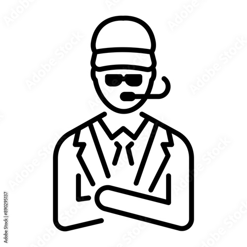 A line style icon of bouncer