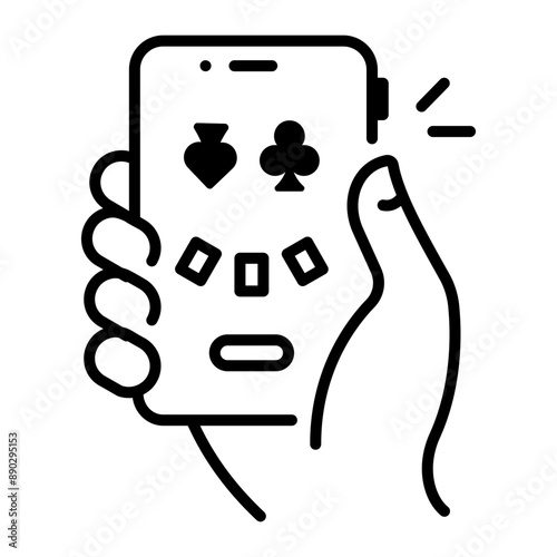 A linear icon of casino app